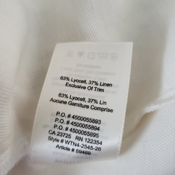 Wilfred Cream Linen Blend Sleeveless Loose Fit Waist Ties Top Sz M - Picture 9 of 9